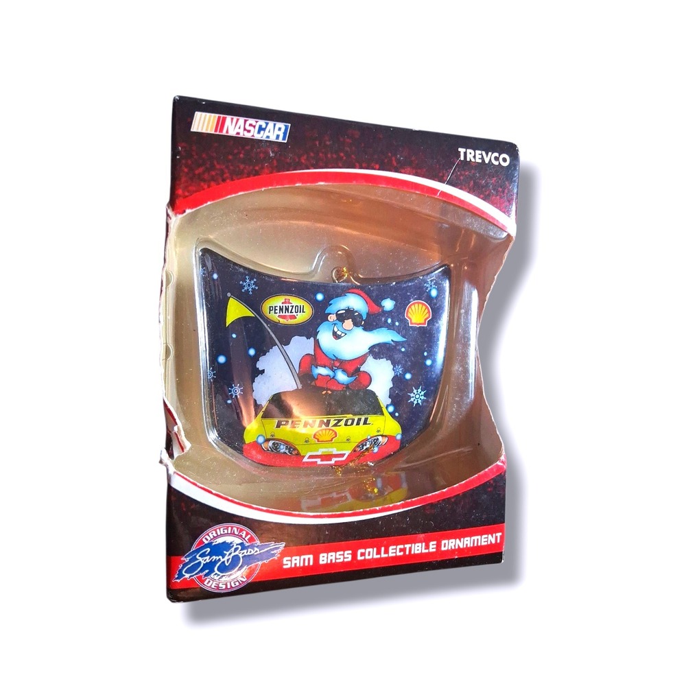 NASCAR Pennzoil Santa Sam Bass Collectible Ornament Trevco Christmas Racing‎